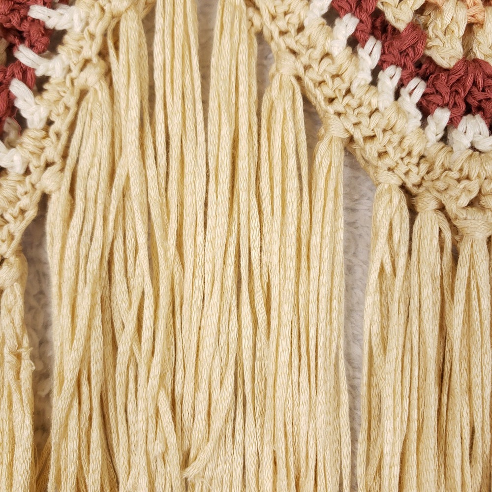 West of Melrose Crochet Granny Square Fringe Crop Top Womens XS Boho Festival - Picture 3 of 8
